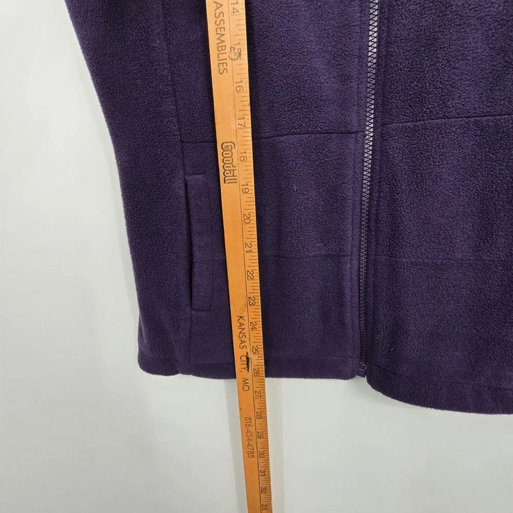 Land's End Full Zip Fleece Vest Women's MED Purple Plum Pockets‎ Outdoor Cozy